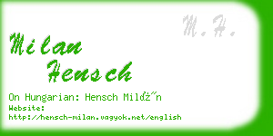 milan hensch business card